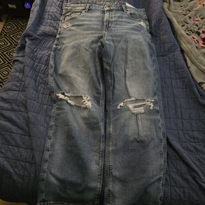 American Eagle Outfitters Light Blue Distressed Boyfriend Jeans
